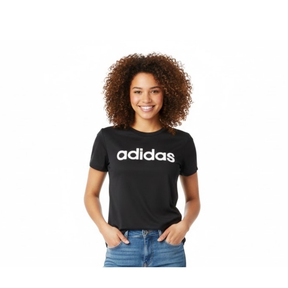 Adidas Women Black ClimaCool Short Sleeve T Shirt Tee Size Medium